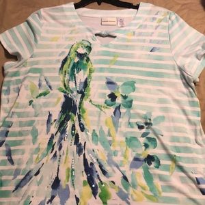Alfred Dunner top with parrot & sequin details